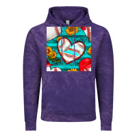 Cloud Purple baseball hearts and sunflowers with turquoise gemstone seamless patter Vintage Hoodie - BundleAndBundleShop