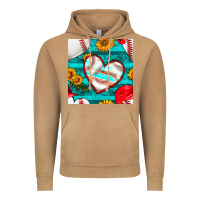 Vintage Camel baseball hearts and sunflowers with turquoise gemstone seamless patter Vintage Hoodie - BundleAndBundleShop