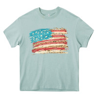 Arona American flag with leopard Heavy Core Tee - HowdyJamesFarm