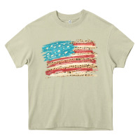 Mossy American flag with leopard Heavy Core Tee - HowdyJamesFarm