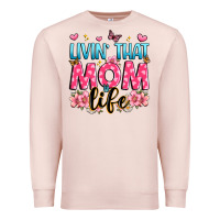 Pale Pink livin' that mom life Premium Sweatshirt - JahusDesignShop
