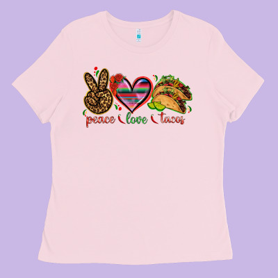 Peace Love Tacos Mexico Ladies Tee Designed By Howdyjamesfarm
