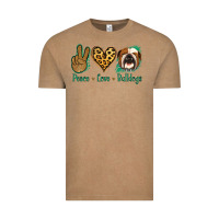 Vintage Coffee Peace Love Bulldog Vintage Tee - Jasminsmagicworld