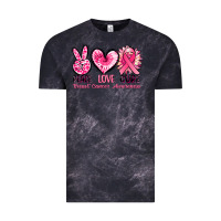 Cloud Black Peace love cure Breast Cancer Awareness Vintage Tee - FaDigitalArtStudio