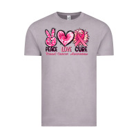 Peace Love Cure Breast Cancer Awareness Vintage Tee | Teevron