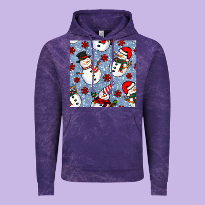 Christmas Snowman Seamless Pattern Vintage Hoodie Designed By Bundleandbundleshop