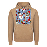 Vintage Coffee christmas snowman seamless pattern Vintage Hoodie - BundleAndBundleShop