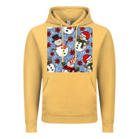 Vintage Mustard christmas snowman seamless pattern Vintage Hoodie - BundleAndBundleShop