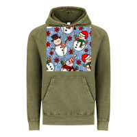 Vintage Olive christmas snowman seamless pattern Vintage Hoodie - BundleAndBundleShop