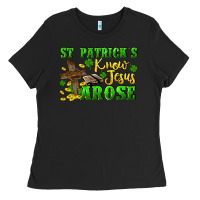 Black St. Patrick's know Jesus arose Ladies Tee - CowGirlArtShop