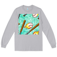 Moon Dust baseball bat with thunders seamless pattern Long Sleeve Tee - BundleAndBundleShop