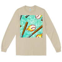 Mushroom baseball bat with thunders seamless pattern Long Sleeve Tee - BundleAndBundleShop