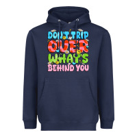 Navy don't trip over what's behind you Heavyweight Hoodie - JahusDesignShop