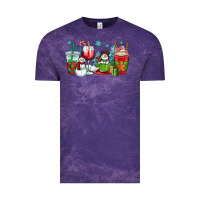 Cloud Purple christmas snowman coffee cups Vintage Tee - OliviaCreatesArt