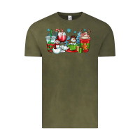 Vintage Olive christmas snowman coffee cups Vintage Tee - OliviaCreatesArt