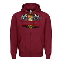 Burgundy race flag and race equipment Zipper Hoodie - AdoDesignShop
