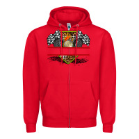 Red race flag and race equipment Zipper Hoodie - AdoDesignShop