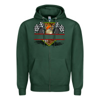 Sports Green race flag and race equipment Zipper Hoodie - AdoDesignShop