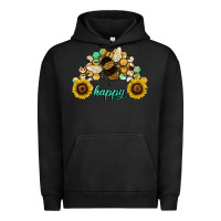 Pigment Black bee happy honey comb Urban Hoodie - JahusDesignShop