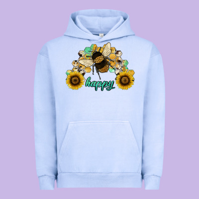 Bee Happy Honey Comb Urban Hoodie Designed By Jahusdesignshop