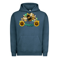 Pigment Midnight Navy bee happy honey comb Urban Hoodie - JahusDesignShop