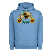 Pigment Pebble Blue bee happy honey comb Urban Hoodie - JahusDesignShop