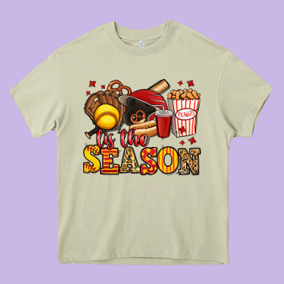 Tis The Season Softball Heavy Core Tee Designed By Jasminsmagicworld