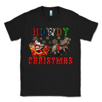 Black howdy christmas with santa riding his sleighs Classic Tee - CowGirlArtShop