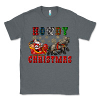 Charcoal Heather howdy christmas with santa riding his sleighs Classic Tee - CowGirlArtShop