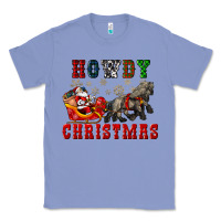 Colony Blue howdy christmas with santa riding his sleighs Classic Tee - CowGirlArtShop