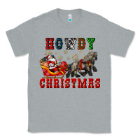 Heather Grey howdy christmas with santa riding his sleighs Classic Tee - CowGirlArtShop