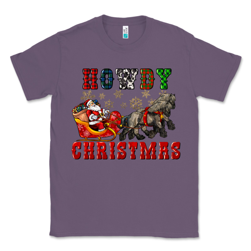 Howdy Christmas With Santa Riding His Sleighs Classic Tee by CowGirlArtShop | Teevron