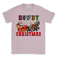 Lilac howdy christmas with santa riding his sleighs Classic Tee - CowGirlArtShop