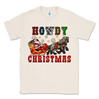Natural howdy christmas with santa riding his sleighs Classic Tee - CowGirlArtShop
