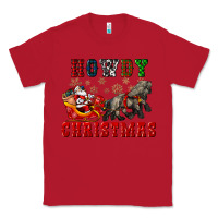 Red howdy christmas with santa riding his sleighs Classic Tee - CowGirlArtShop