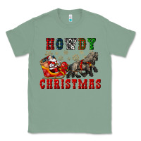 Sage howdy christmas with santa riding his sleighs Classic Tee - CowGirlArtShop