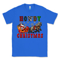 True Royal howdy christmas with santa riding his sleighs Classic Tee - CowGirlArtShop