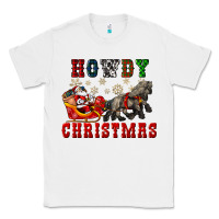 White howdy christmas with santa riding his sleighs Classic Tee - CowGirlArtShop