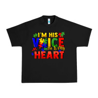 Black I'm his voice he is my heart Urban Heavy Tee - FaDigitalArtStudio