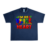 Navy I'm his voice he is my heart Urban Heavy Tee - FaDigitalArtStudio