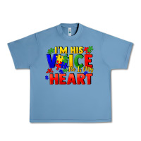 Pebble Blue I'm his voice he is my heart Urban Heavy Tee - FaDigitalArtStudio