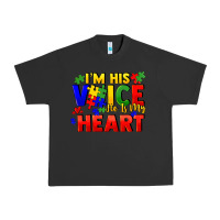 Pigment Black I'm his voice he is my heart Urban Heavy Tee - FaDigitalArtStudio