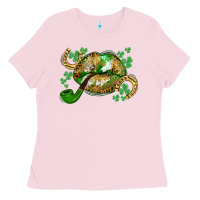 Bubblegum Pink St. Patrick's Day lips Ladies Tee - CowGirlArtShop