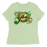 Matcha St. Patrick's Day lips Ladies Tee - CowGirlArtShop
