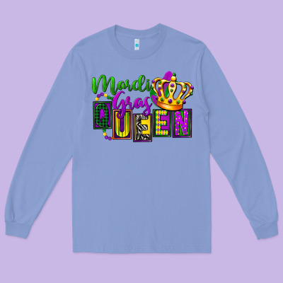 Mardi Gras Queen Long Sleeve Tee Designed By Fadigitalartstudio