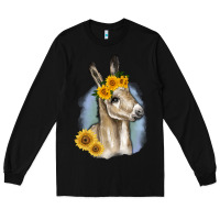 Black Sunflower Baby Donkey Long Sleeve Tee - RanaPortraitStore