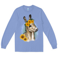 Colony Blue Sunflower Baby Donkey Long Sleeve Tee - RanaPortraitStore