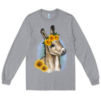 Heather Grey Sunflower Baby Donkey Long Sleeve Tee - RanaPortraitStore