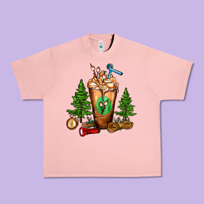 Camping Cold Drink Frappe Urban Heavy Tee Designed By Fadigitalartstudio