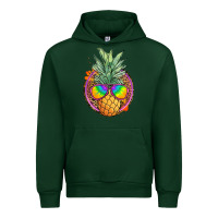 Forest Green pineapple and glasses Urban Hoodie - JahusDesignShop